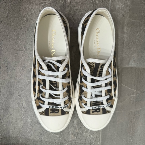 NWT Dior Walk’N’Dior Leopard Platform Sneakers, Size 9 - Picture 4 of 10